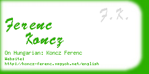 ferenc koncz business card